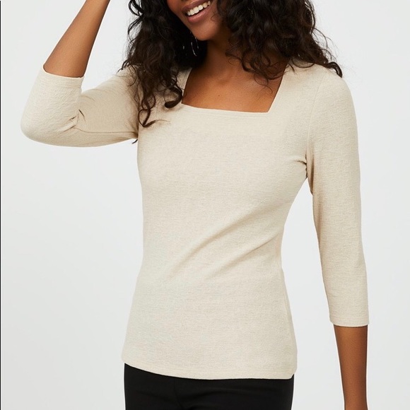 Suzy Shier textured square neck top - Picture 3 of 5